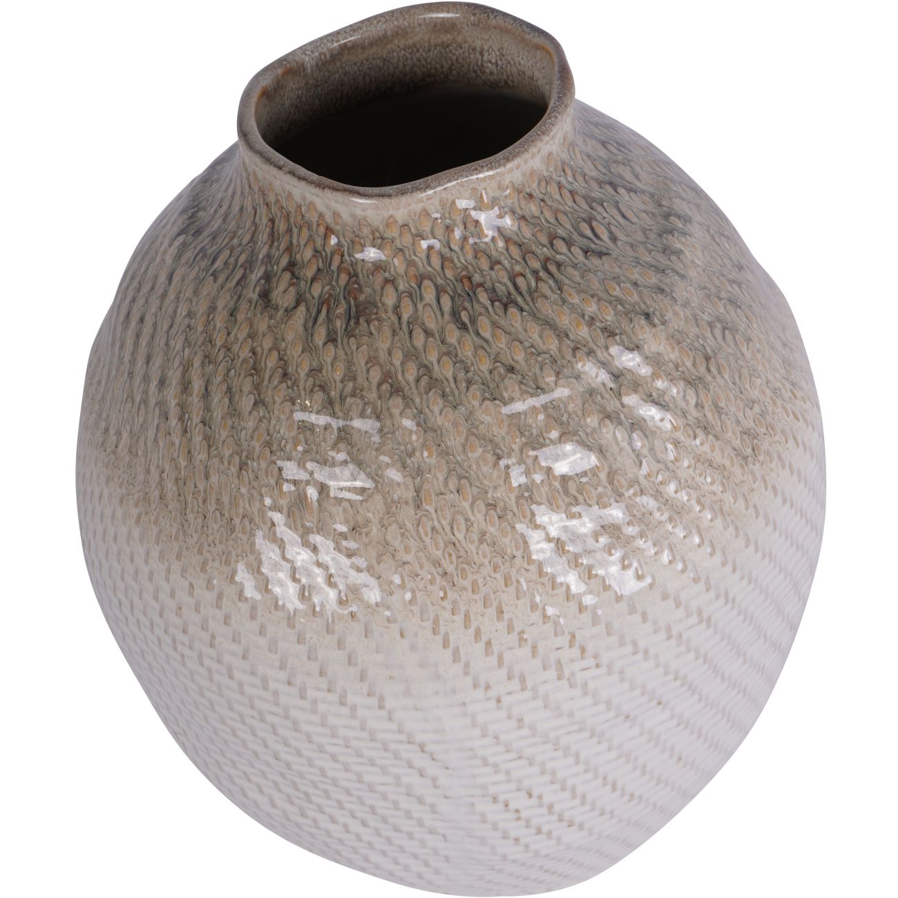 Ceramic Woven Ombre Vase | Large
